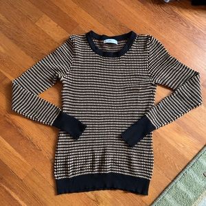 Zara Knit 1960s Inspired Long Sleeve Stretchy Top